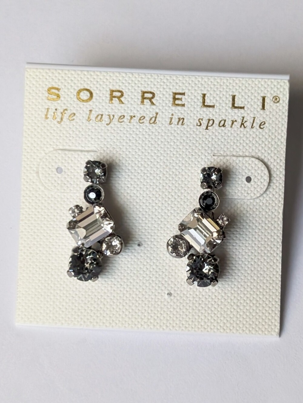 NWT New Sorrelli silver earrings crystals sparkle sparkly Dangle Studs Post